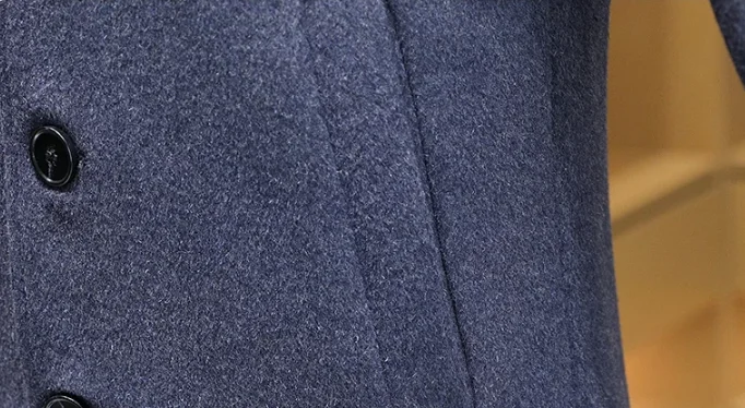 Hochwertiger, modischer, einseitiger Mantel für Herbst/Winter 2022, neuer, einreihiger, mittellanger Wollmantel für Herren aus 50 Wolle, M-4XL – Detail 22