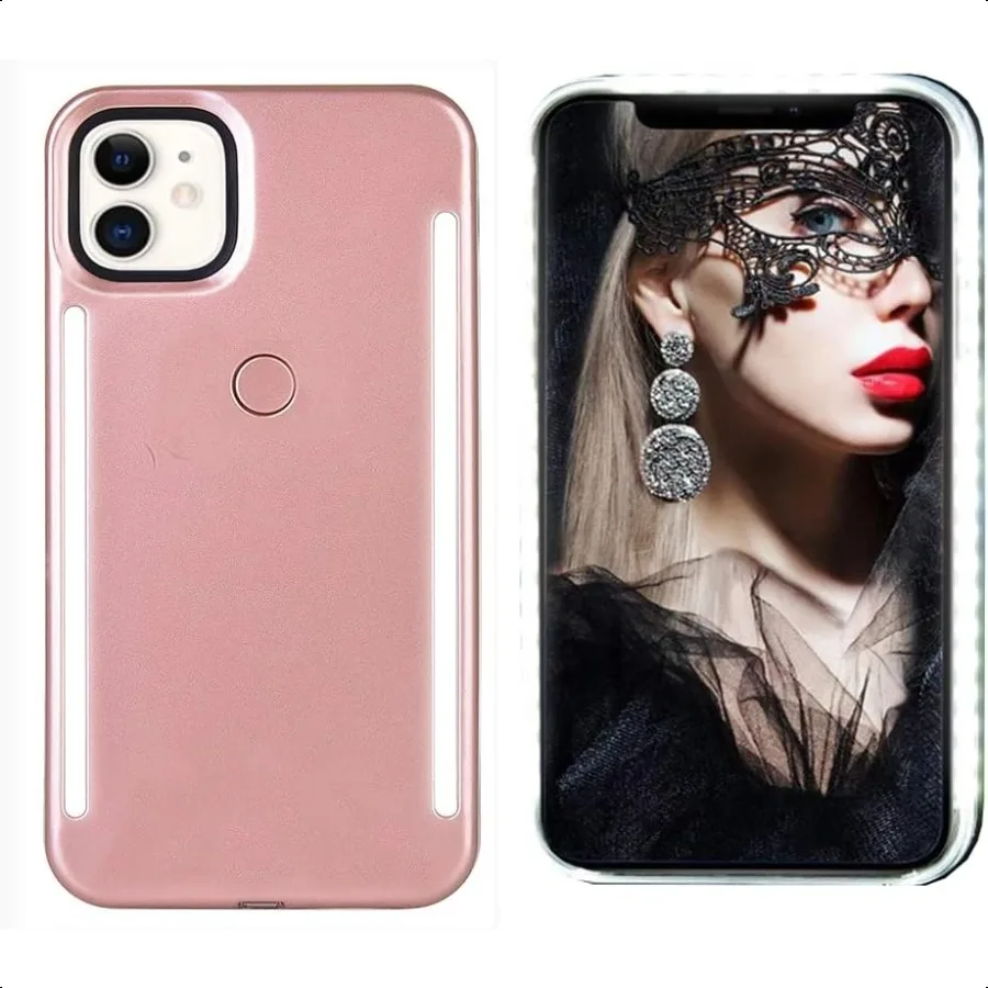 

Front and Back Selfie Light up Case for iPhone 11 Rechargeable Selfie Light and high Brightn Luminous Light Cell Phone Protecti