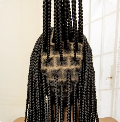 Full Lace Synthetic Afro Cornrow Braided Wigs Back Knotless Box Braids Wig for Black Women 36 Inches Handmade Braiding Wig