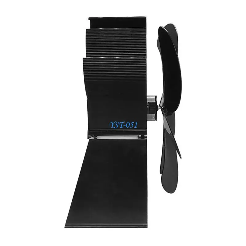 E15A 6 Blade Heat تعمل بالموقد الذي يعمل بالموقد المصغر مروحة مروحة السجل الخشب حرق المروحة هادئة توزيع حرارة فعالة كفاءة