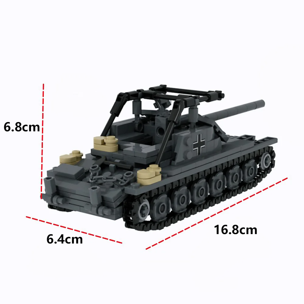 MOC WW2 Military Tank Building Block Army Armored Car Weapon Mortar Vehicle Figure Muzzle Brake Gun Accessories Toys