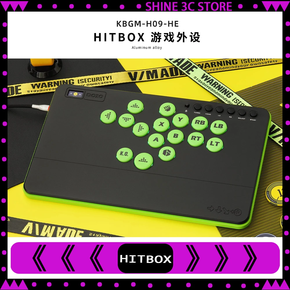

DOIO HITBOX KBGM-H09 HE Портативная игровая клавиатура из алюминиевого сплава A4, джойстик Arcade Type-C PS4 PS5 XBOX Switch PC Steam Custom