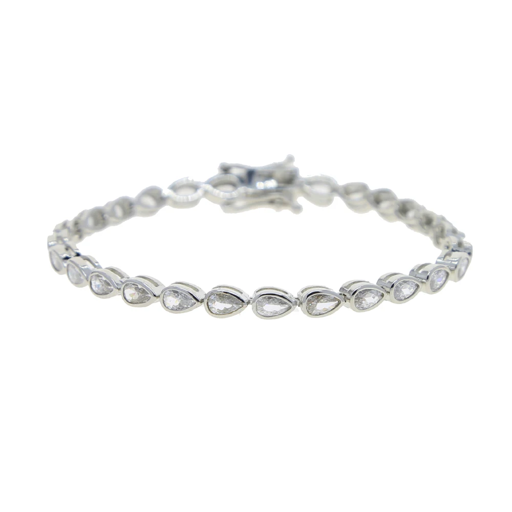 Verschiedene geformte geometrische Lünette Zirkonia 5A CZ Tenniskette Armband klassische Mode Damen Schmuck