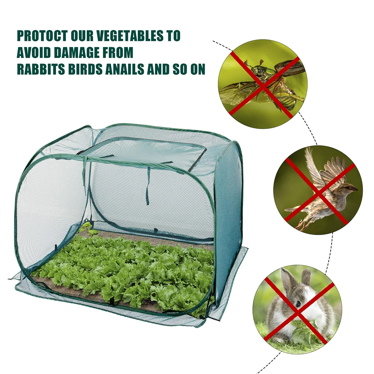 Pop Up Mesh Plant Cover Greenhouse for Outdoor Plants Protectors Gardening Products Accessories Greenhouses Planting Garden Grow