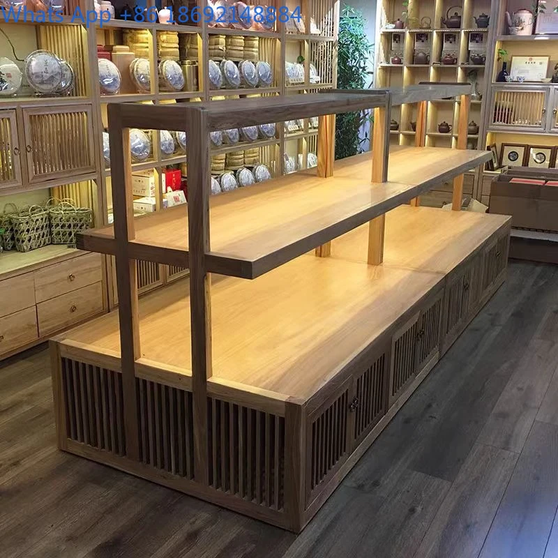 Island Cabinet Jewelry Store Display Cabinet Jewelry Container Vintage Cultural Art Jade Storage  Tea Cabinet