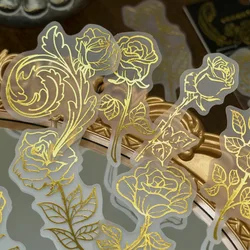 40 pcs Vintage golden Bronzing Stickers pack Adhesive DIY Stick Labels Decorative Diary Scrapbooking accessories Planner Sticker