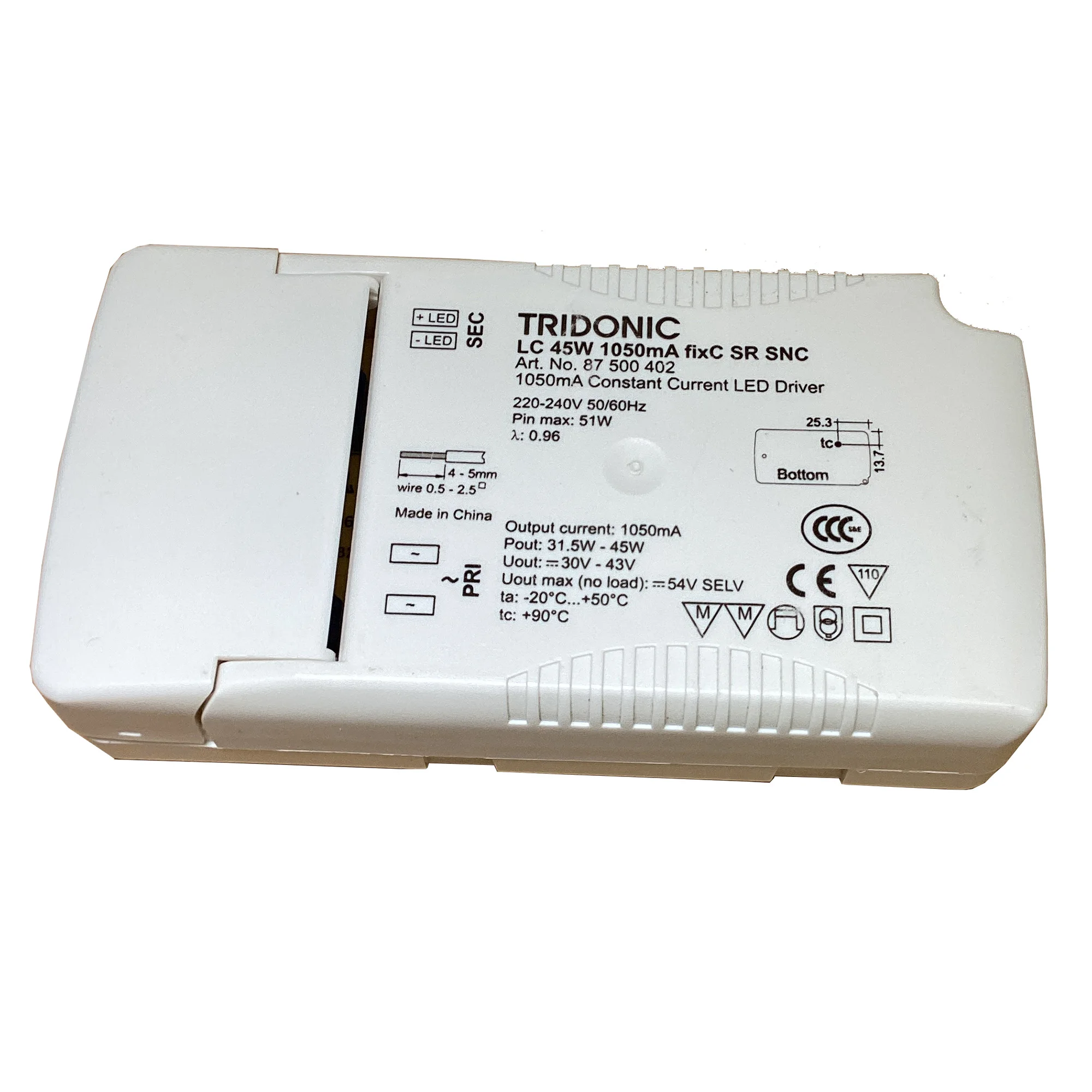 Independent Fixed Output LED driver Tridonic LC 45W 35W 1050mA fixC SR SNC
