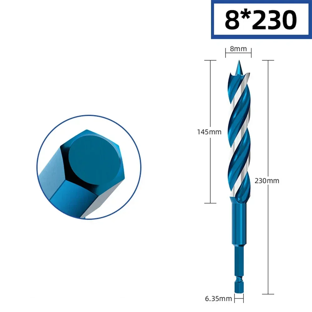 

1pc 8-32mm Wood Auger Drill Bit Three Slot Four Blade Support Drill For Drilling Plastic Hardwoods Woodworking Tools