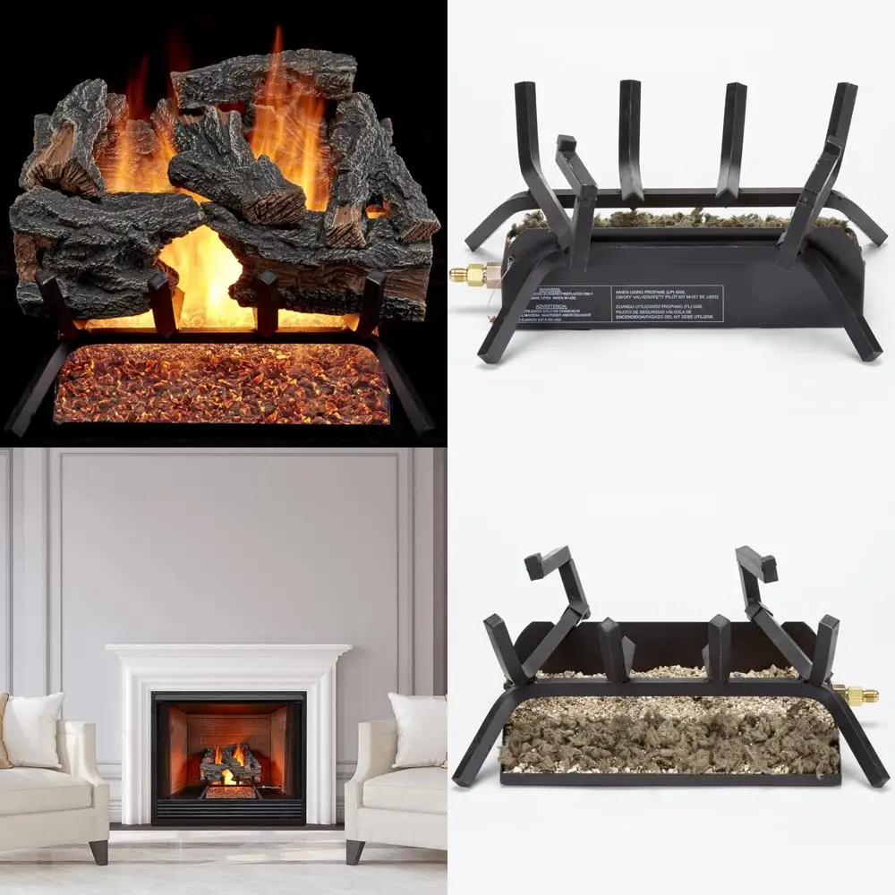 

Natural Gas Fireplace Logs Set - 45,000 BTU, Heats 1650 Sq. Ft, Colorado Split, Match Light, Vented