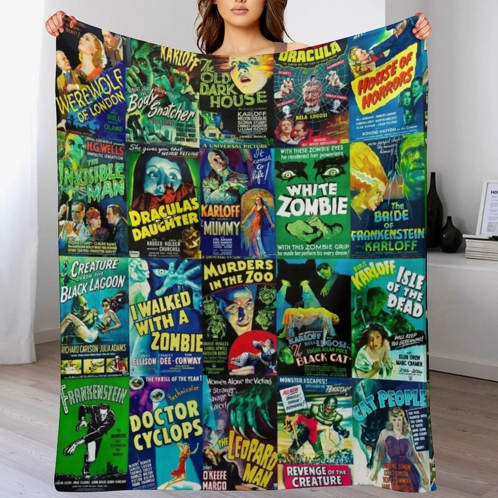 

BEST OF CLASSIC HORROR Throw Blanket Flannels For Sofa Thin Decoratives cosplay anime Blankets