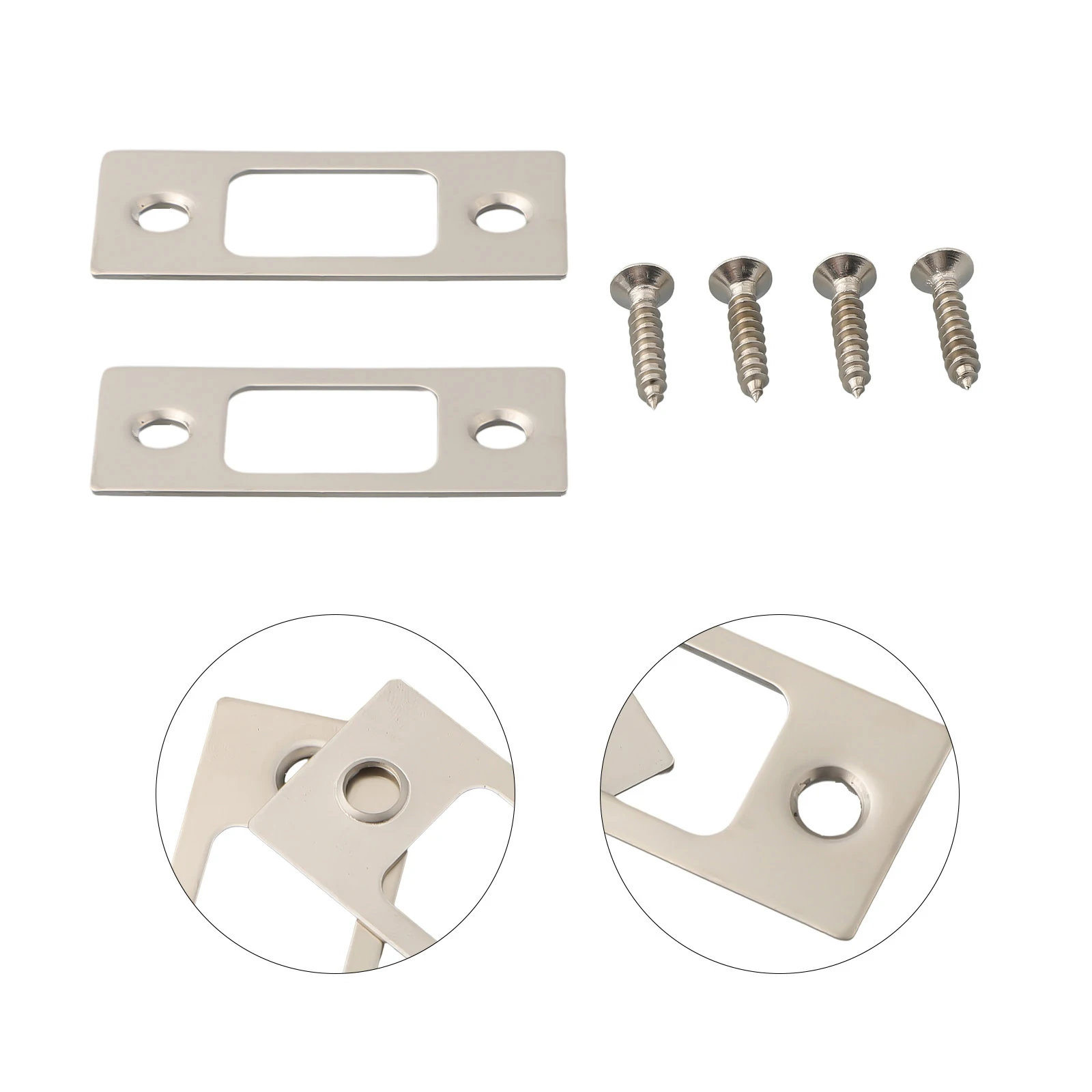 أمبير حمايتك 2 قطعة لوحة خلفية للباب من الفولاذ المقاوم للصدأ بقفل ديدبولت سترايك لقياسات أمنية مضافة #3