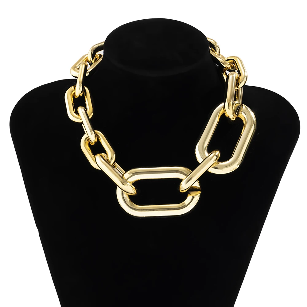 Unikatowy przesadny CCB akrylowy duży masywny łańcuszek naszyjnik kobiety Hiphop duży gruby Link Choker na naszyjnik Steampunk mężczyzn — zdjęcie 7