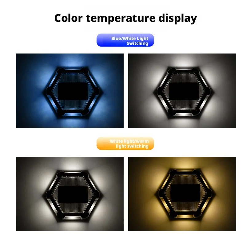 Solar-Powered Underground Lamp Outdoor Waterproof Round Underground Light LED Embedded Square Courtyard Spike Lamp Aluminum