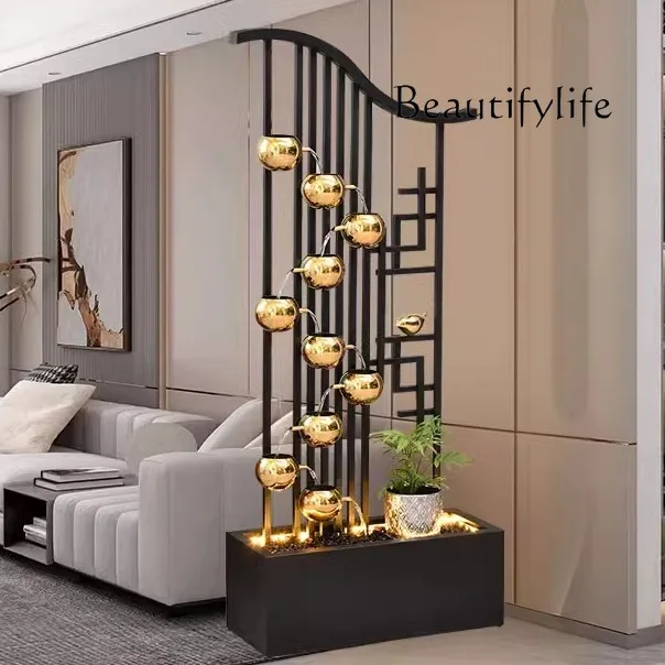 

Entry porch partition modern light luxury floor-to-ceiling water ornament stairs simple decoration creative fountain