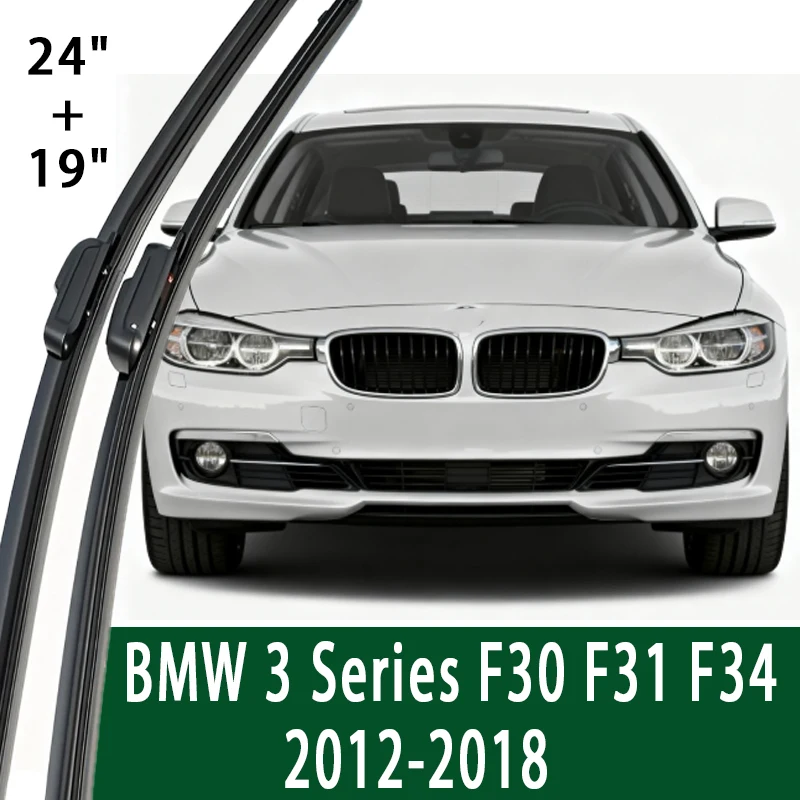 

For BMW 3 Series F30 F31 F34 Front Wiper Blades 2012-2018 2013 2014 2015 2016 Windscreen Windshield Window Accessories 24"+19"
