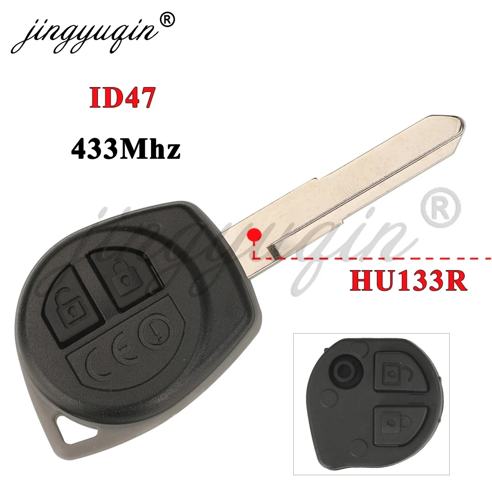 

jingyuqin Remote Car Key Control For SUZUKI Swift Ignic FSK 433MHZ 37145-62R10 37145-62R11 ID47Chip Full Key 2buttons