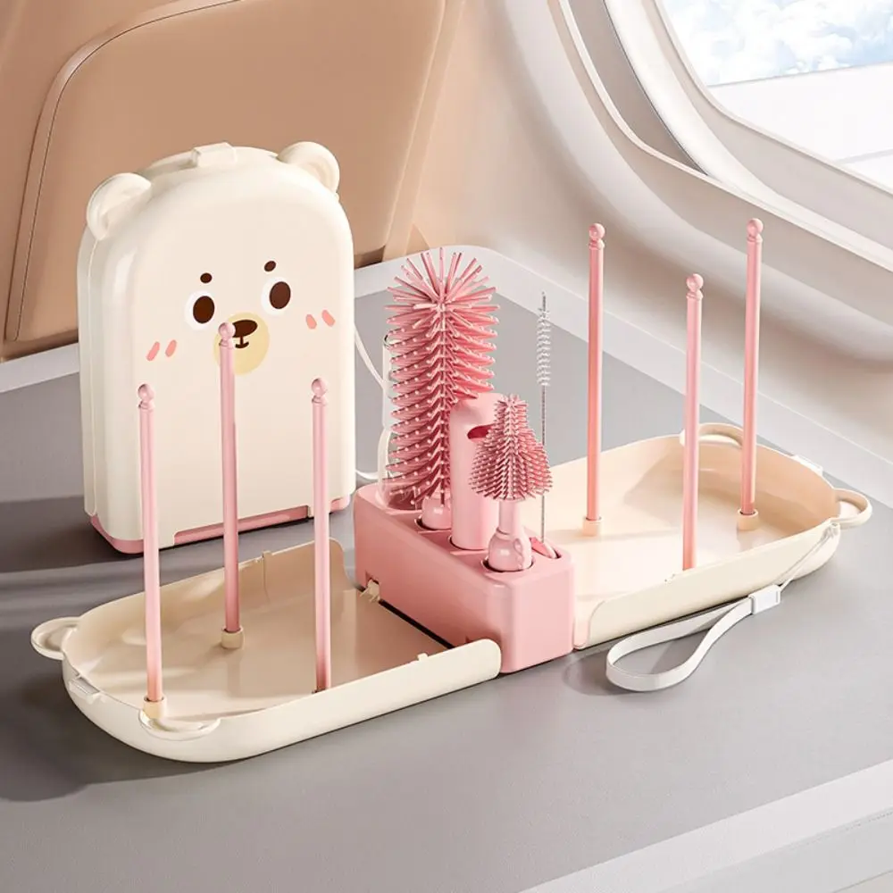 

Convenient Baby Bottle Brush Set with Stand Long Handle Washing Tool Set 360 Degree Rotation Water Bottle Cleaner