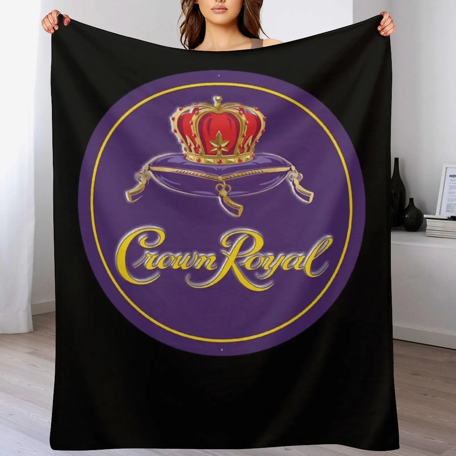 Crown Royal Essential Logo Essential Throw Blanket All Season Soft Lightweight Blanket for Home