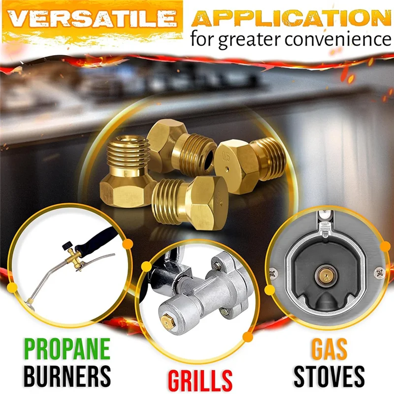 AT02-10 Pcs Propane To Natural Gas Conversion Brass Jet Nozzle For Propane LPG M6 X 0.75Mm,0.5Mm Brass Nozzle Gas Conversion Kit