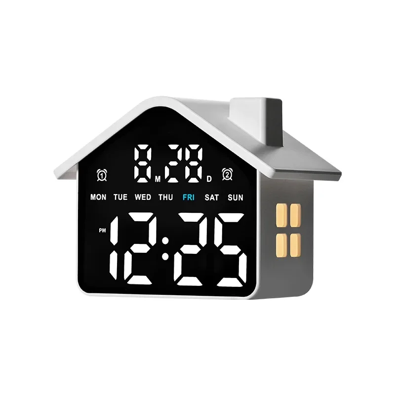 LED Alarm Clock House Clock Electronic Multifunctional Simple Clock with Night Light GH9033