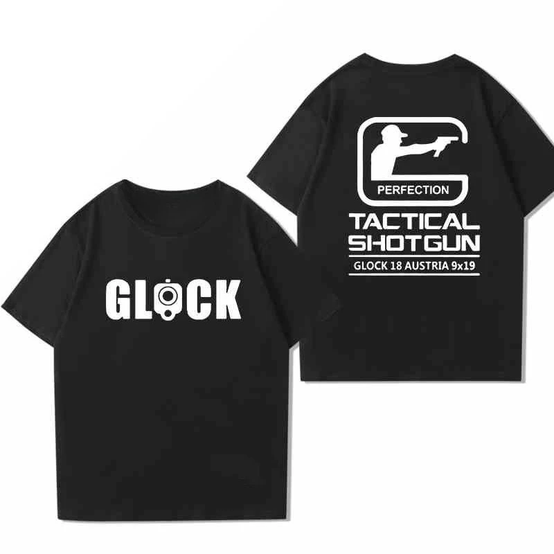 

T-shirt Men's and Women's Cotton Half-sleeved Loose Clothes Glock Tactical Shooting IPSC Commemorative Edition