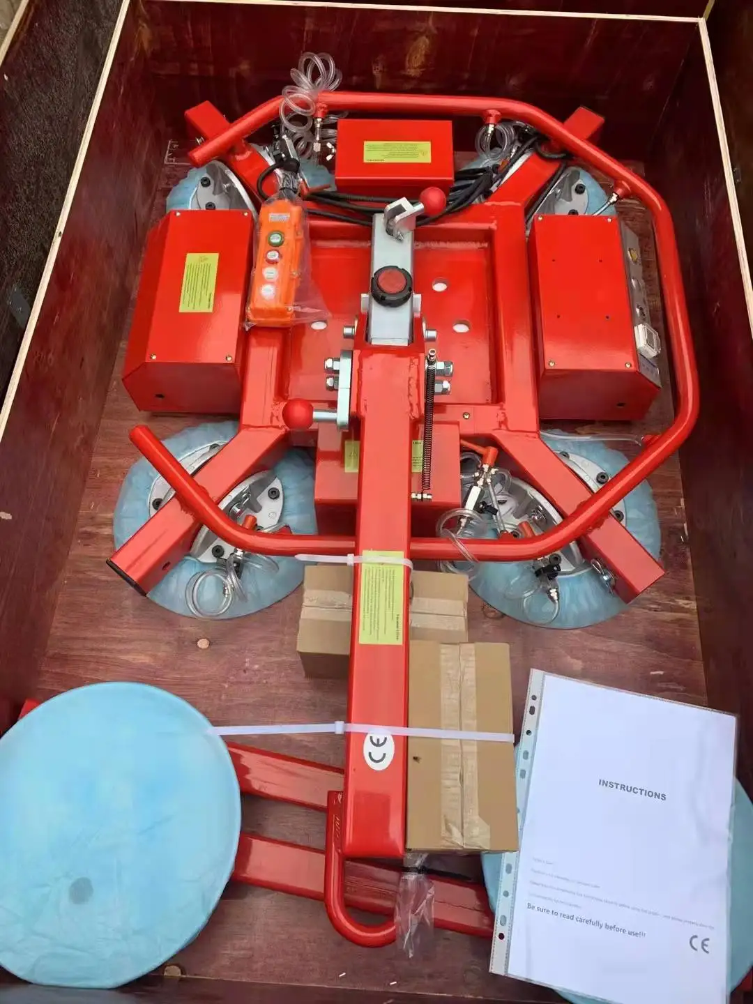 Mini 200-800kg DC Electric Stone/Glass Lifter 180° Tilting Manual Slab Lifter Trolley For Loading