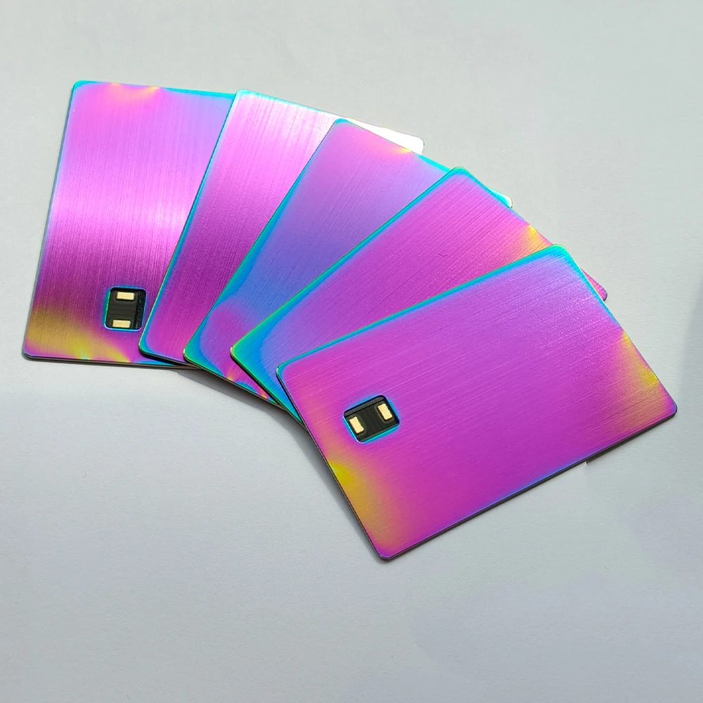 

Dual Interface Nfc Metal Card 4442 Chip Card Slot Hico Strip and Signature Bar With Antenna Build-in Gift Card