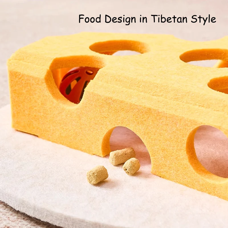 محاكاة الجبن ورأى القط لغز لعبة جوفاء للقطط الداخلية التفاعلية هريرة أدوات التدريب العقلية إخفاء مع الكرة ألعاب الحيوانات الأليفة