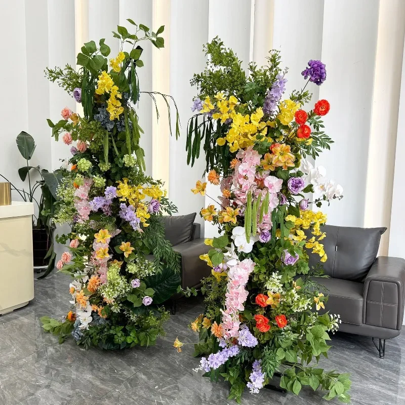 تشكيلة زهور على شكل قوس قوقة الغابة الرعوية، حفل المقتراح خلفية نافذة الزفاف #3