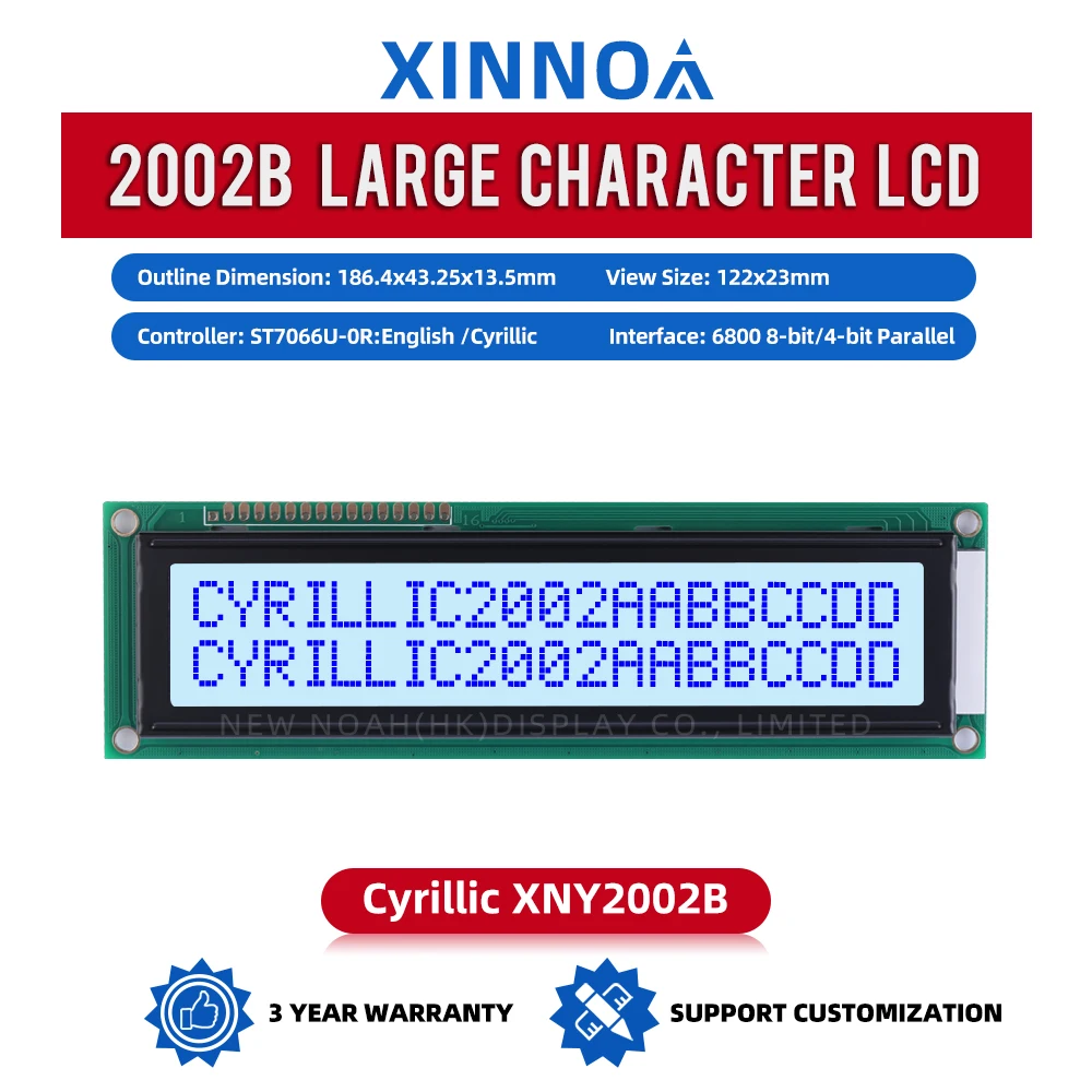 Cyrillic Gray Film Blue Letters 2002B 2X20 ST7066U Double Row Interface Character LCD Screen  5V 3.3V Stable Supply Of Goods