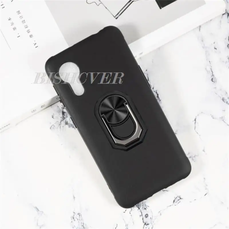 For Samsung Galaxy Xcover 5 Xcover5 SM-G525F G525F/DS Back Ring Holder Bracket Phone Case Smartphone TPU Soft Silicone Cover