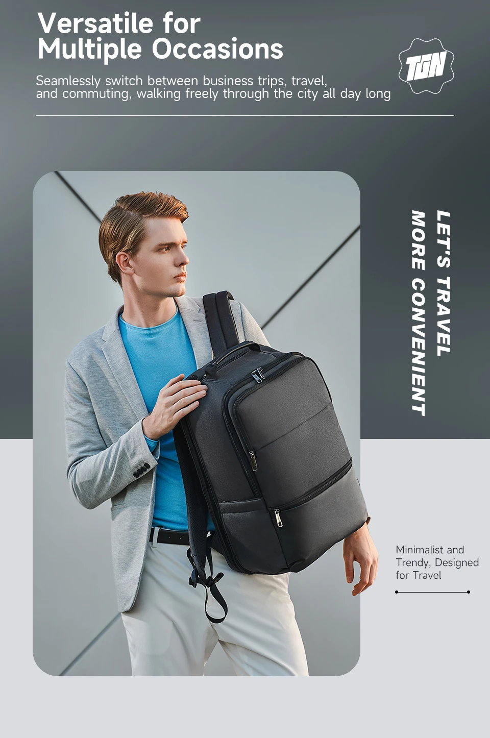 Tigernu Reise Rucksäcke Für Männer 15,6 17 19'' Laptop Rucksack Männlichen Business Rucksack Taschen Für Schule Rucksack Mochila Rucksack – Detail 3