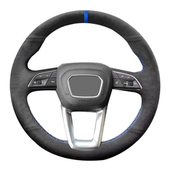 For Audi A3 S3 8Y A4 S4 B9 A5 S5 Q2 Q3 F3 Q5 FY SQ5 Q7 4M SQ7 Q8 SQ8 RSQ8 (O Shape) Suede Leather Car Steering Wheel Cover Trim