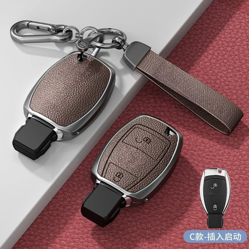 حقيبة مفاتيح من سبائك الألومنيوم على شكل C مناسبة لسيارة Mercedes Benz E300lC A-class S-Class GLC GLE/GLA/GLS/CL