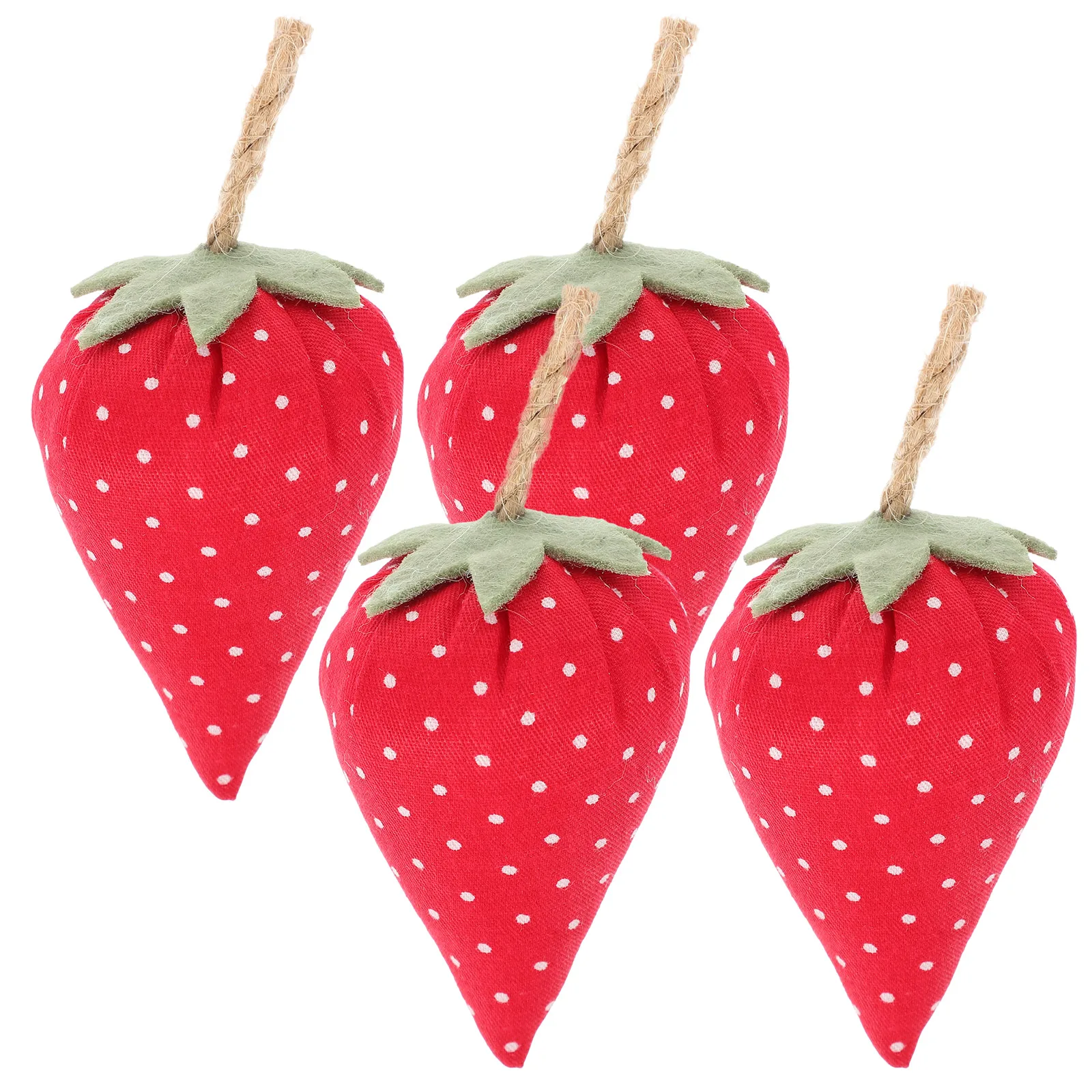 

4 Pcs Strawberry Decorations Lifelike Faux Fabric for Home Photo PropsFruits Artificial Fruits Ornament Ornament