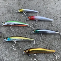 HAIMALUO Minnow Fishing Lure Long Casting Pike 2 Hooks Hard Bait Full-stroke Tremor Crank Bait Wobbler Jerkbait Rockfishing