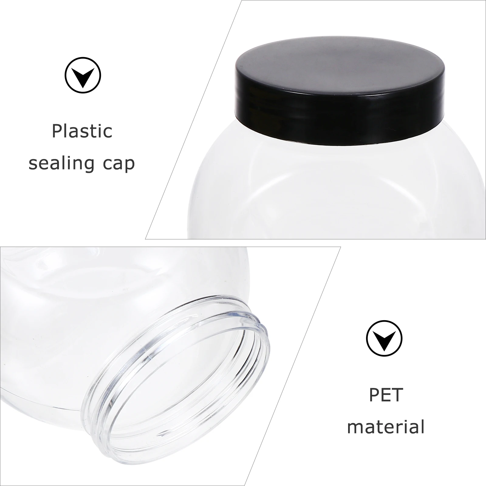 

10 pcs Food Storage Jars 424Ml Transparent Airtight Containers For Coffee Tea Sugar Dried Fruit Candy Cookie Jar Sealed Bottles