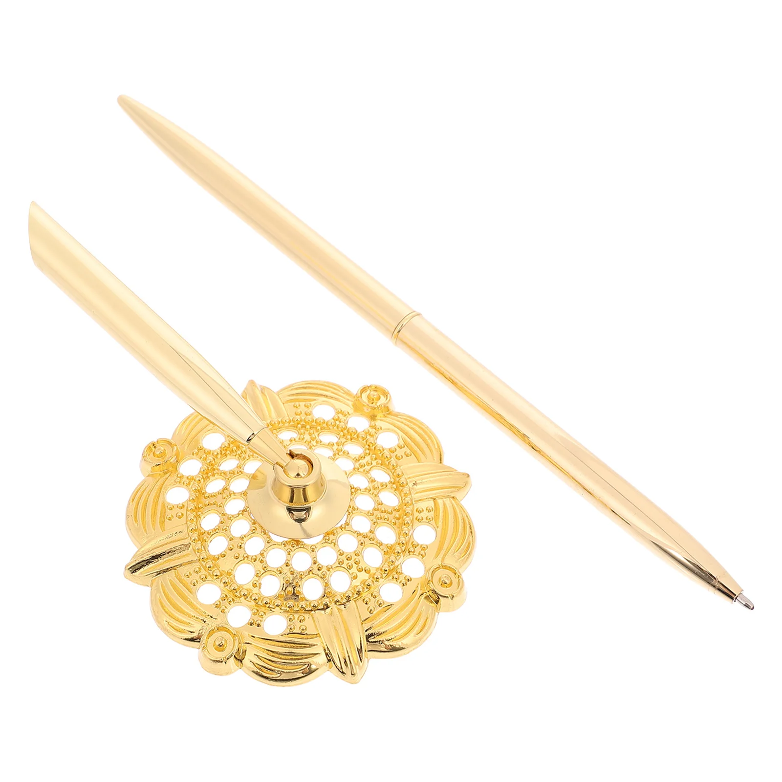 

Стильная металлическая шариковая ручка для деловой и свадебной гостевой книги с подставкой, сменный блок с гладкими чернилами, элегантный настольный аксессуар