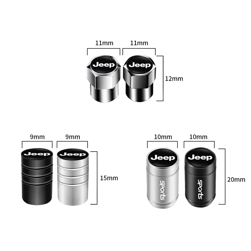 4 قطعة سبائك الألومنيوم سيارة الإطارات غطاء صمام السيارات عجلة اكسسوارات ل Jeep Renegade البوصلة جراند شيروكي رانجلر jk المصارع