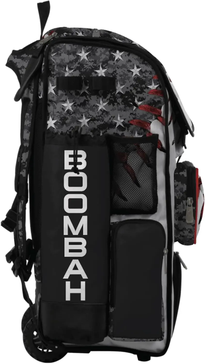 Rolling Backpack Bat Wheels American Baseball Black Classic
