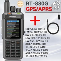 Radtel RT-880G +Programming Cable Ham Radio 10w 1024 CH with AM  SSB CB rx, USB LSB CW CB LW MW SW 2000mAh 1024 Channels  Type C