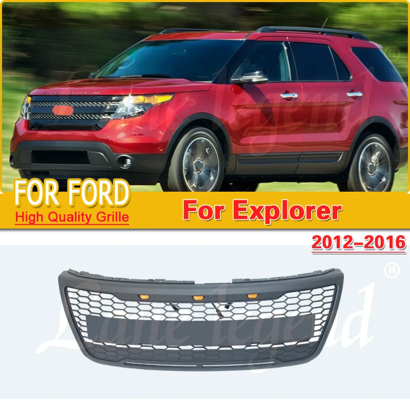 Front Car Grille Fit for Explorer 2012-2016 Modified Bumper Grille Professional Car Exterior Modification Parts Car Styling