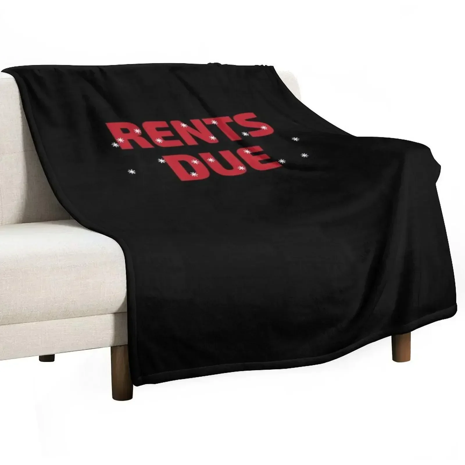 Rent is Due Landlord Tenant Land Owner Property Management Real Estate Agent Realty Realtor Manger Birthday Funny Throw Blanket