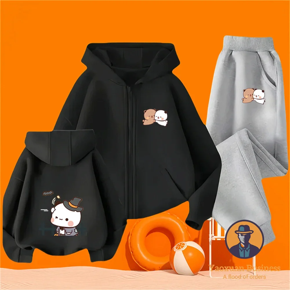 

Loose Comfortable Sports Pure Cotton Zipper Tracksuit Bubu & Dudu Soft Anime Leisure Outfit