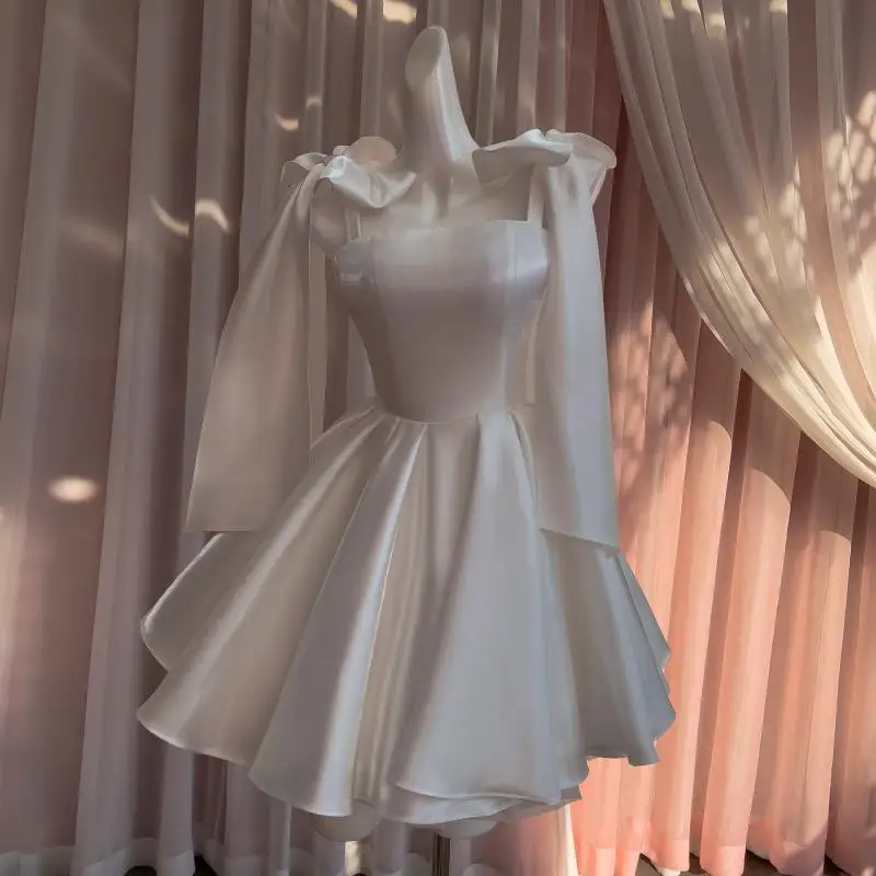 strap-strapless-sleeveless-short-dress-french-retro-bow-dress-fluffy-dress-birthday-party-coming-of-age-dress-customized
