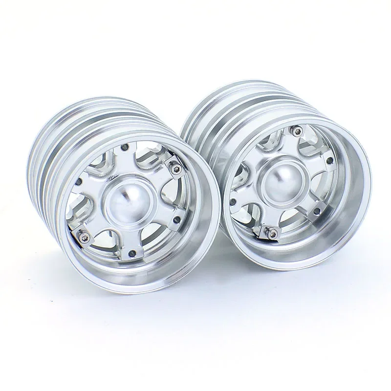 2pcs Aluminum Alloy Rear Wheel Upgrade Hub Rim for 1/14 Tamiya RC Dump Truck SCANIA 770S R620 VOLVO FH16XL Actros MAN LESU Car