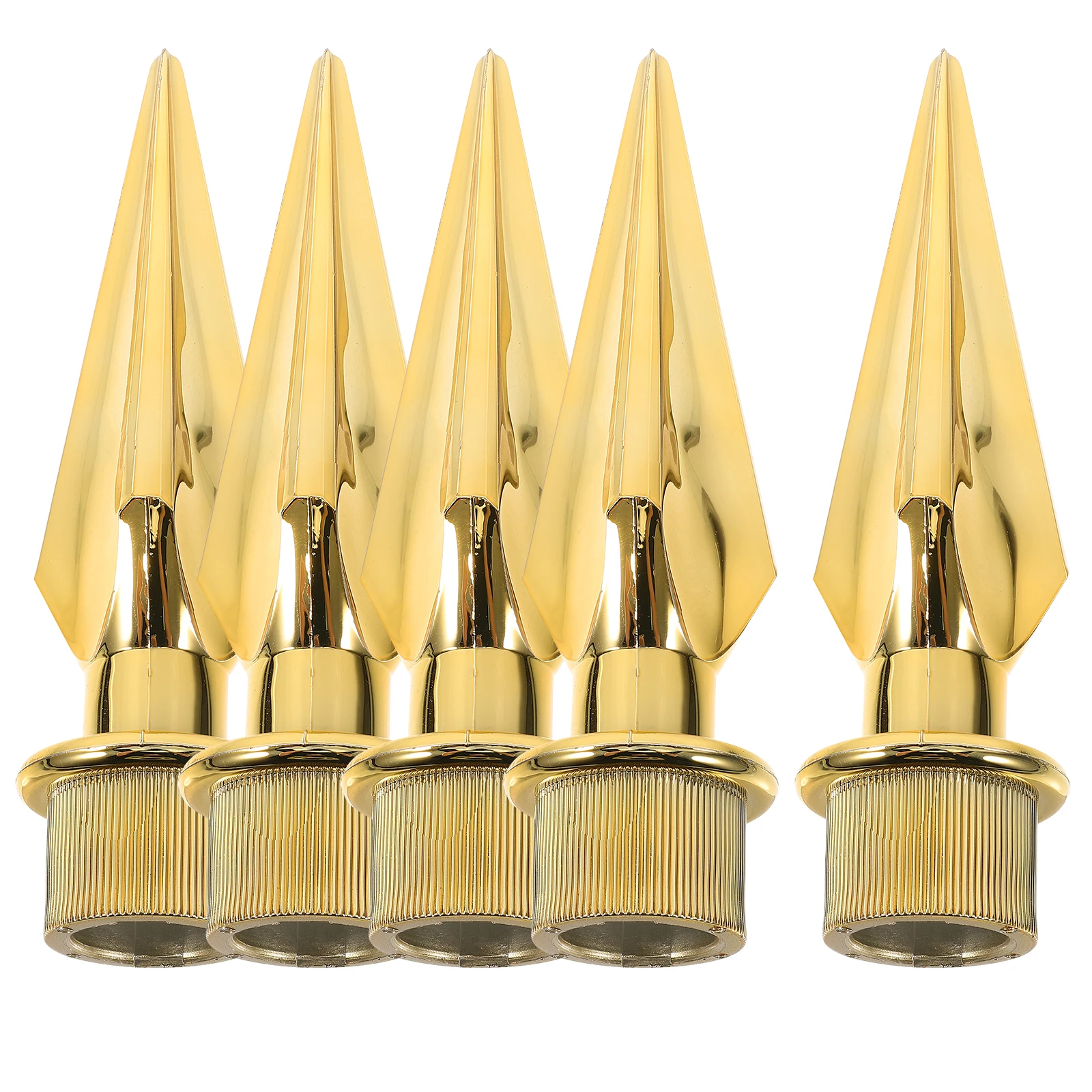 

5 Pcs Flagpole Finials Durable PP Material Rust Resistance Decorative Pointed Top Design Outdoor Garden Yard nament