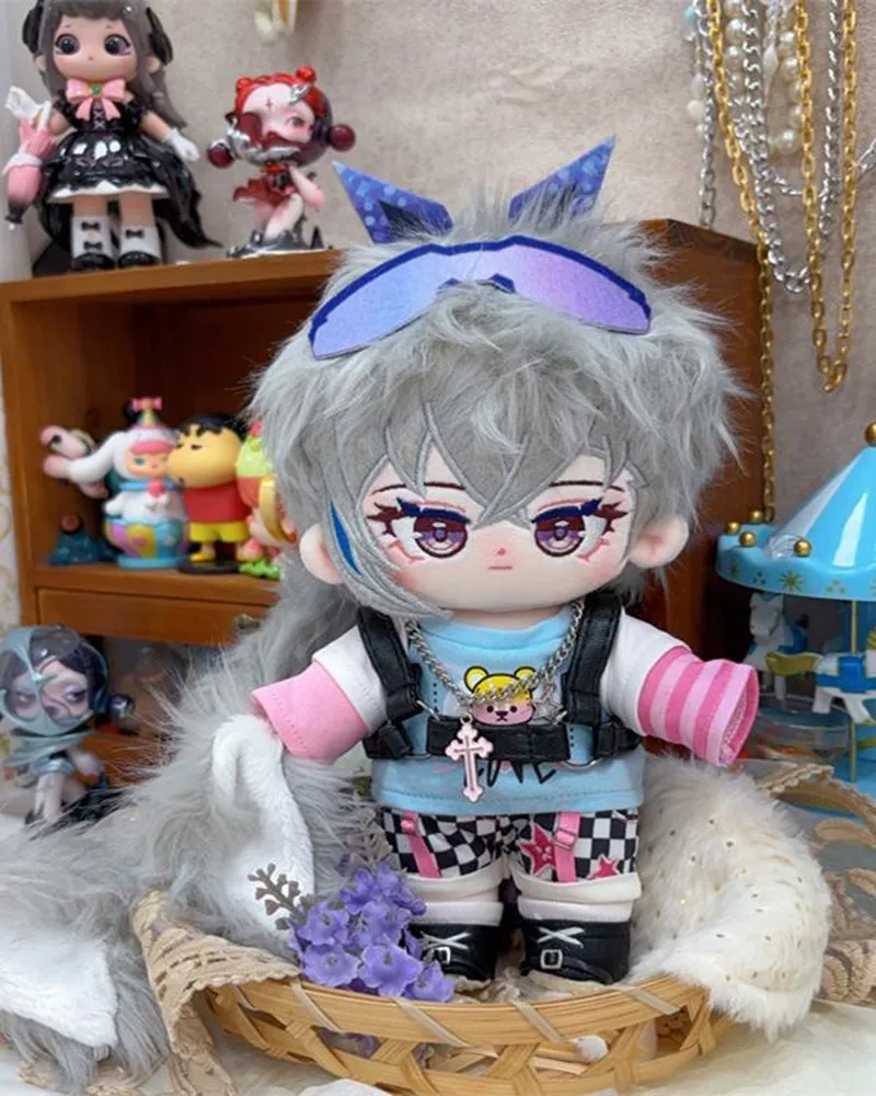 Honkai-Figurine de Dessin Animé en Peluche de 20cm pour Enfant, Jouet Mignon en Coton, avec Motif de Monstre Loup Argenté, Chiot, Idéal comme Cadeau de Cosplay