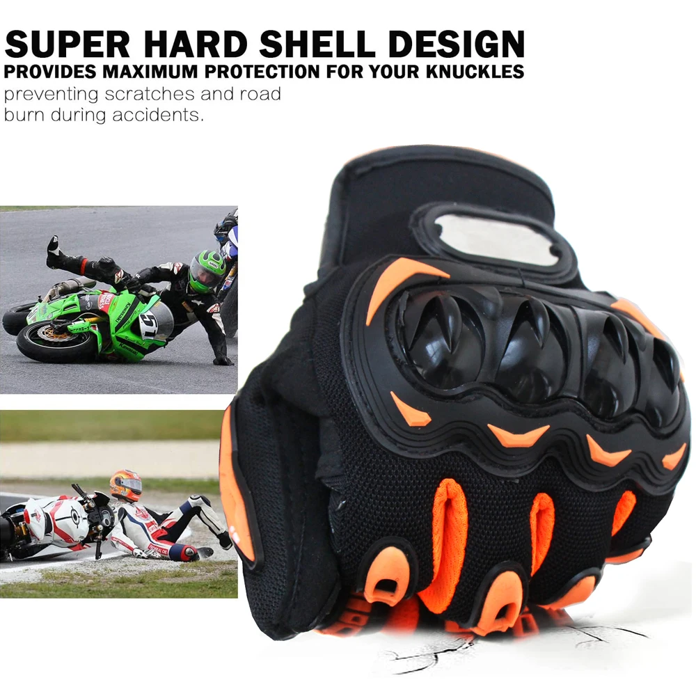 Summer Breathable Full Finger Motorcycle Gloves Non-slip Wear-resistant Motocross Racing Gloves Touch Screen Moto Biker Gloves