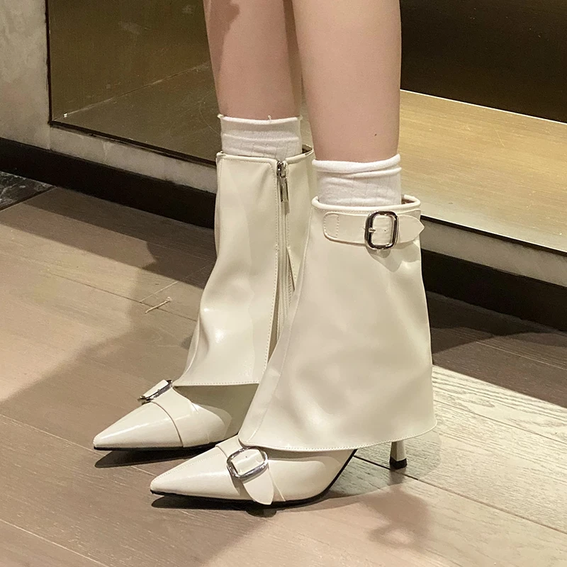 

Autumn Winter Cowboy Boots For Women Fashion Slip On Long Pipe Boot Square Heel Trend Winter Footwear Genuine Leather Woman Shoe